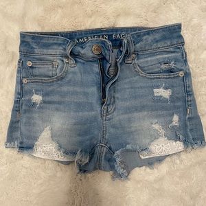 Size 0 American Eagle Light Blue Denim Shorts
